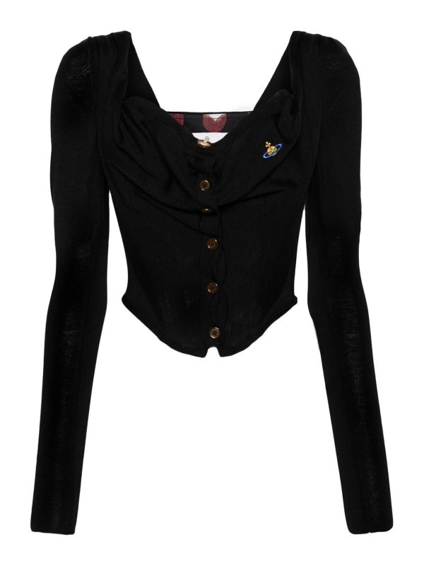 VIVIENNE WESTWOOD: crew necks - Bea Wool And Silk Blend Corset