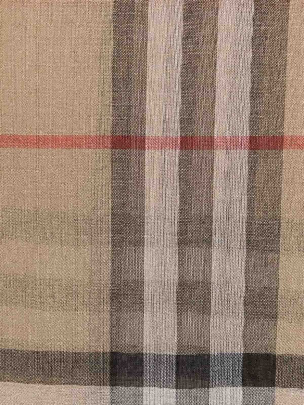 BURBERRY: scarves online - Giant Check Wool And Silk Blend Scarf