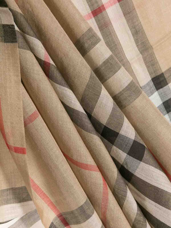 The Best Shops BURBERRY: scarves - Giant Check Wool And Silk Blend Scarf