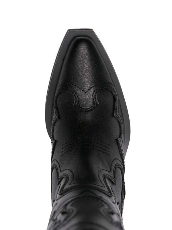 GANNI: boots online - Mid Shaft Embroidered Western Boot
