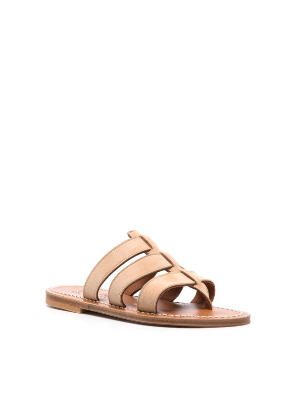 Dolon Leather Flat Mules shop online: K JACQUES ST TROPEZ