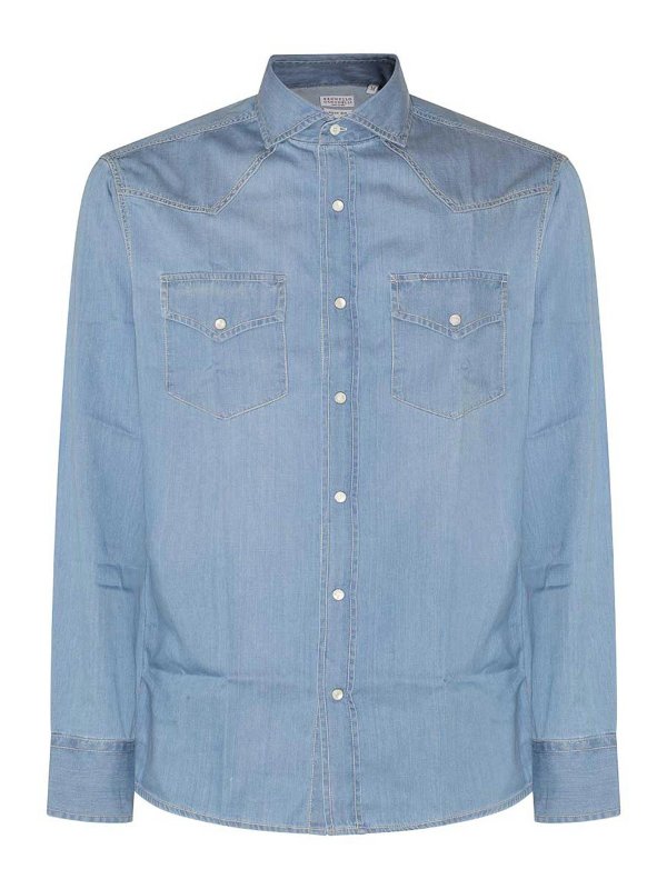 BRUNELLO CUCINELLI: shirts - Cotton denim Shirt