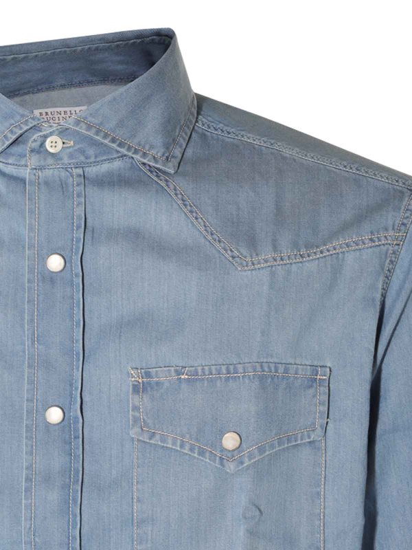 The Best Shops BRUNELLO CUCINELLI: shirts - Cotton denim Shirt