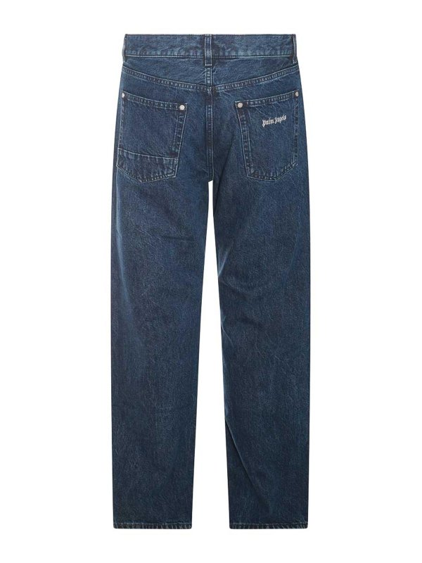 Palm Angels: straight leg jeans online - Blue Cotton Denim Jeans