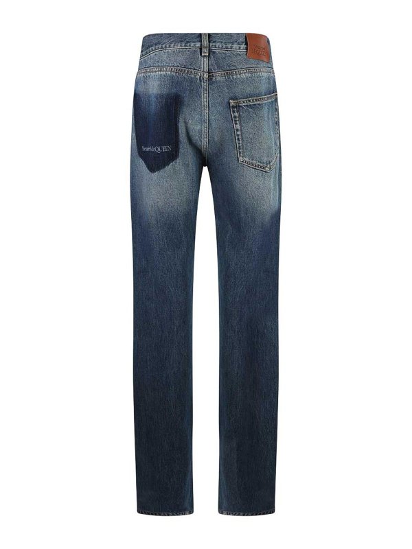 ALEXANDER MCQUEEN: straight leg jeans online - Blue Cotton Denim Jeans