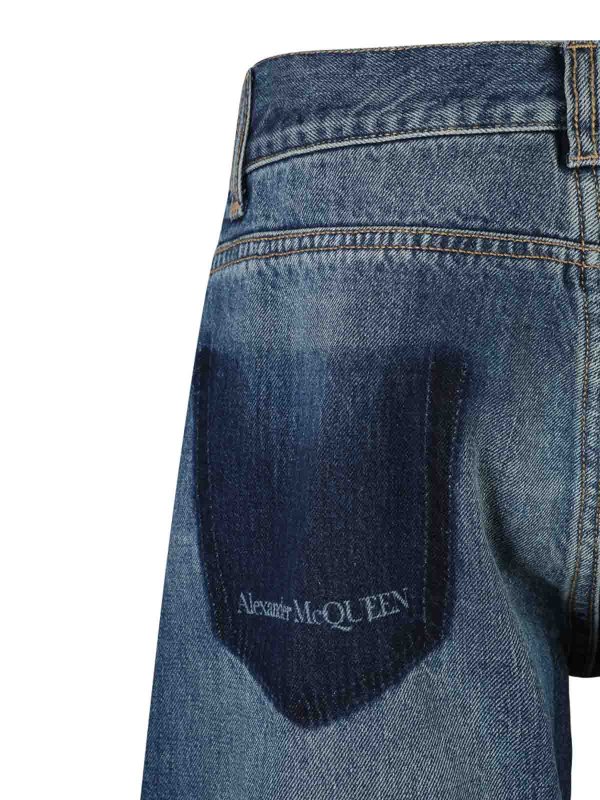 Blue Cotton Denim Jeans shop online: ALEXANDER MCQUEEN