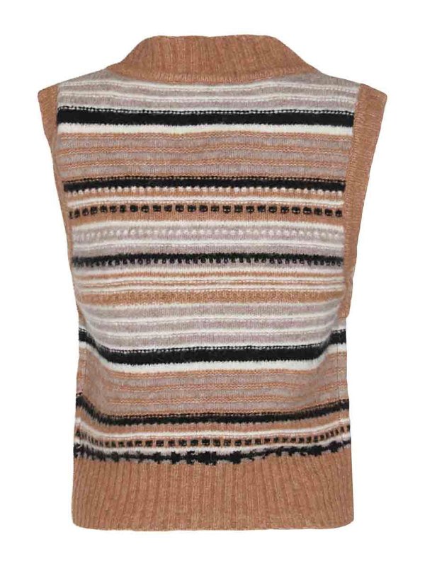 GANNI: Suéteres con cuello pico online - Suéter Cuello Redondo - Marrón