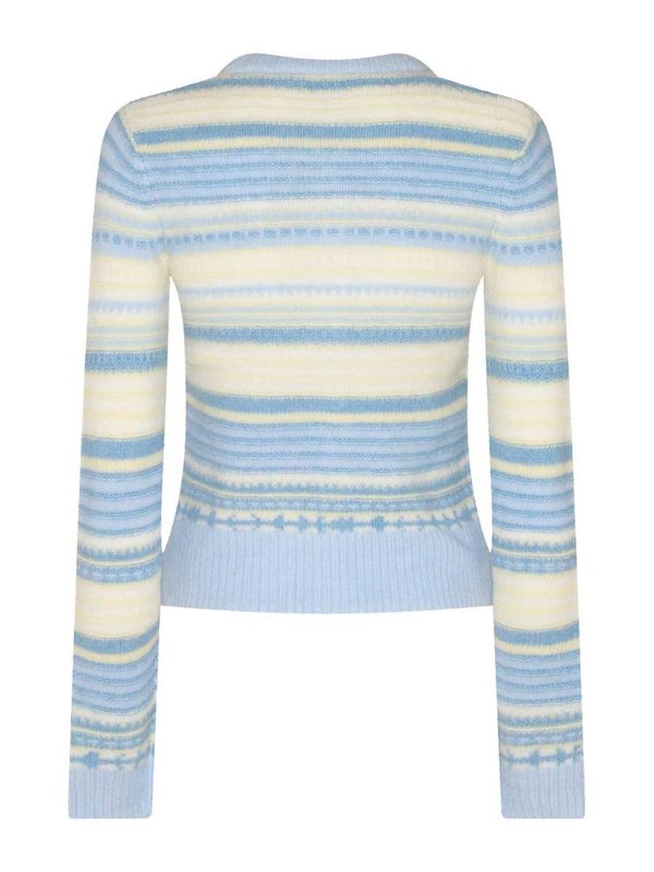 GANNI: crew necks online - Light Blue Wool Knitwear