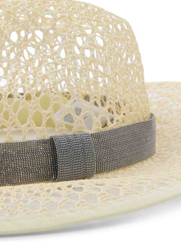 BRUNELLO CUCINELLI: hats & caps online - Beige Fedora Hat