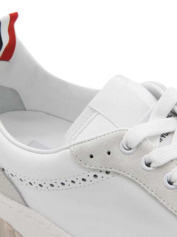 White Leather Sneakers shop online: THOM BROWNE
