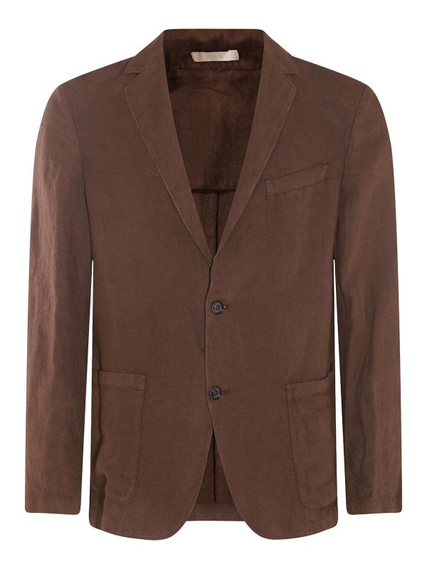 ALTEA: giacche blazer - Blazer in lino marrone
