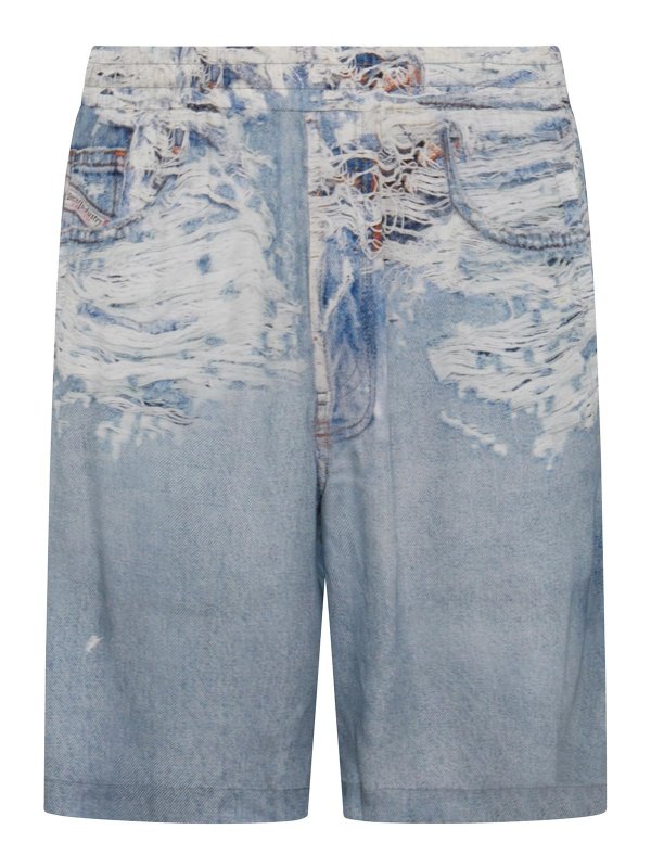 DIESEL: トラウザーショーツ - ショートパンツ - ブルー