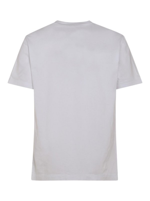 DSQUARED2: t-shirts online - White And Light Blue Cotton T-Shirt