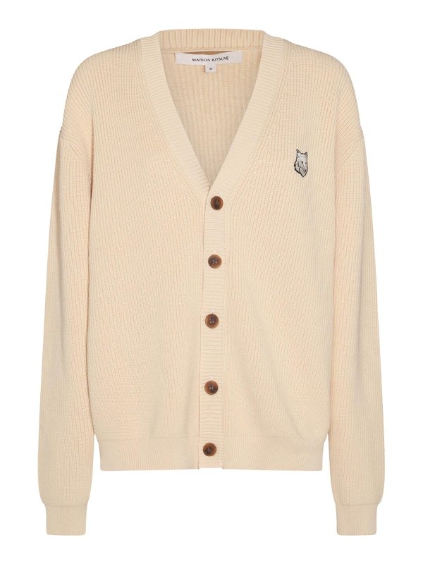 MAISON KITSUNÉ: maglia collo rotondo - Pullover in cotone panna