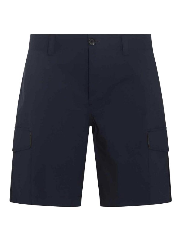 PAUL SMITH: Trousers Shorts - Navy Blue Cotton Shorts