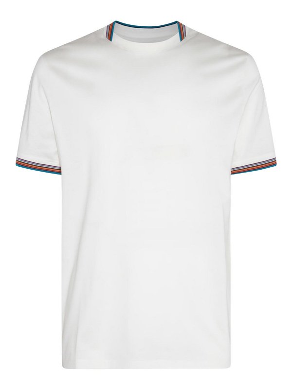 PAUL SMITH: t-shirt - T-shirt in cotone bianco multicolore