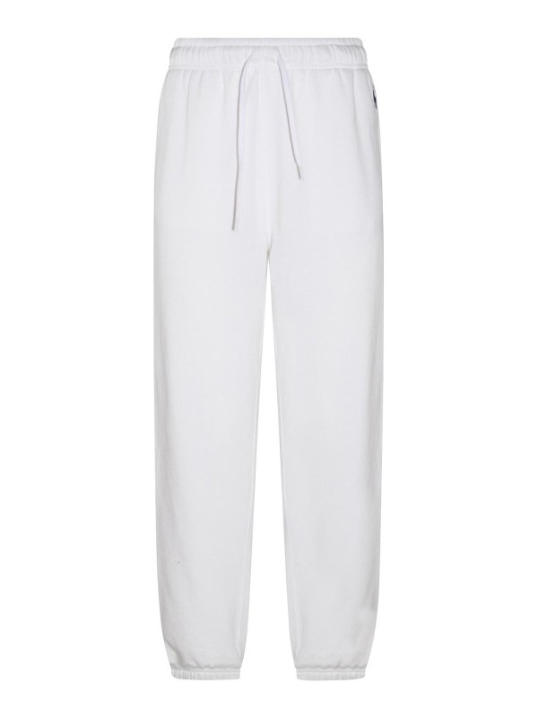 POLO RALPH LAUREN: tracksuit bottoms online - White And Blue Cotton Blend Track Pants