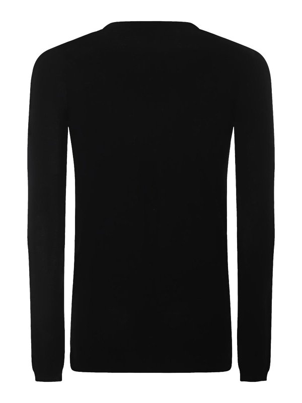 RICK OWENS: Strickpullover mit Rundhalsausschnitt online - Rundhalspullover - Schwarz