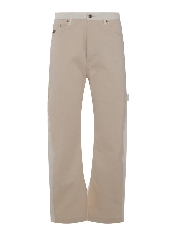 STELLA McCARTNEY: bootcut jeans - White And Ecru Cotton Blend Jeans