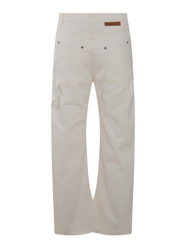 STELLA McCARTNEY: bootcut jeans online - White And Ecru Cotton Blend Jeans