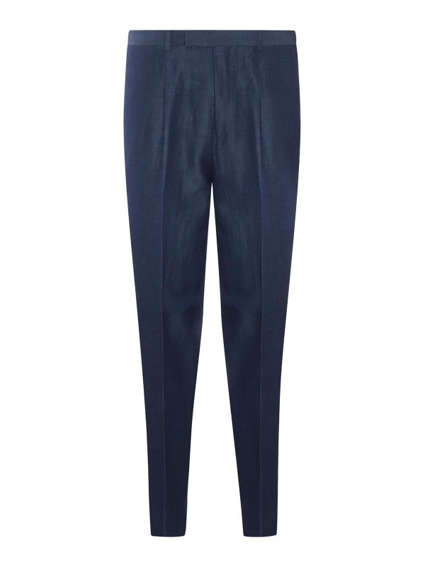 ZEGNA: カジュアルトラウザー - カジュアルパンツ - ブルー