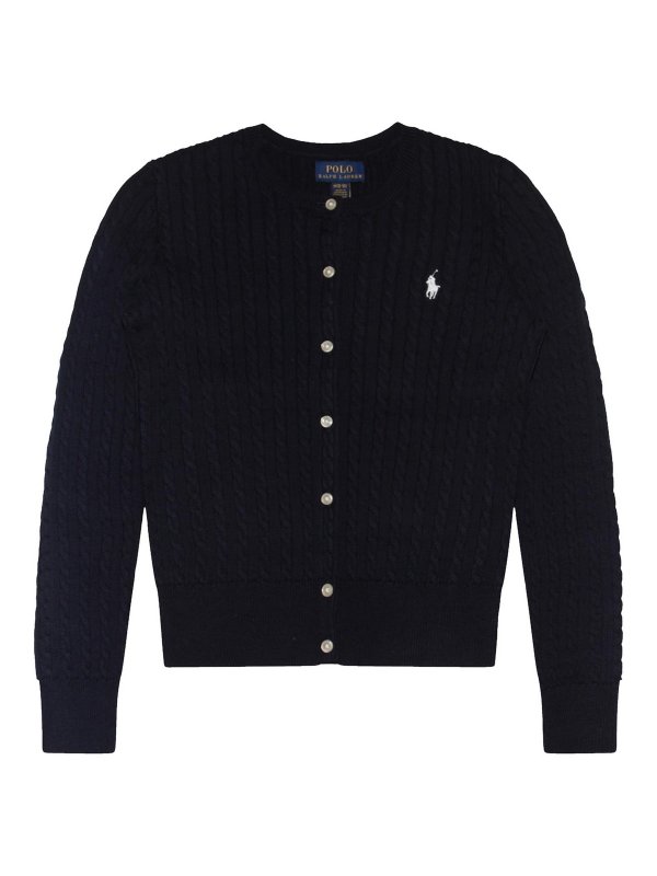 POLO RALPH LAUREN: maglia collo rotondo - Maglieria in cotone blu
