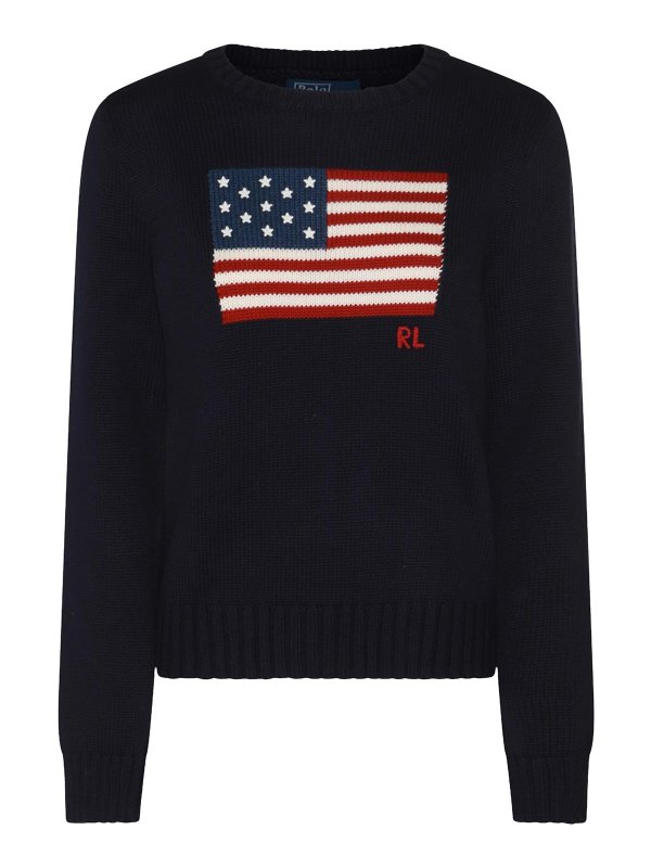 POLO RALPH LAUREN: Pull col rond online - Pull Col Rond - Bleu