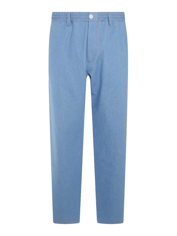 Marni: casual trousers - Light Blue Pants