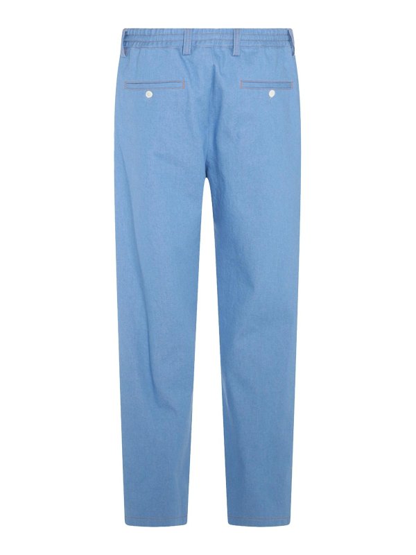 Marni: casual trousers online - Light Blue Pants