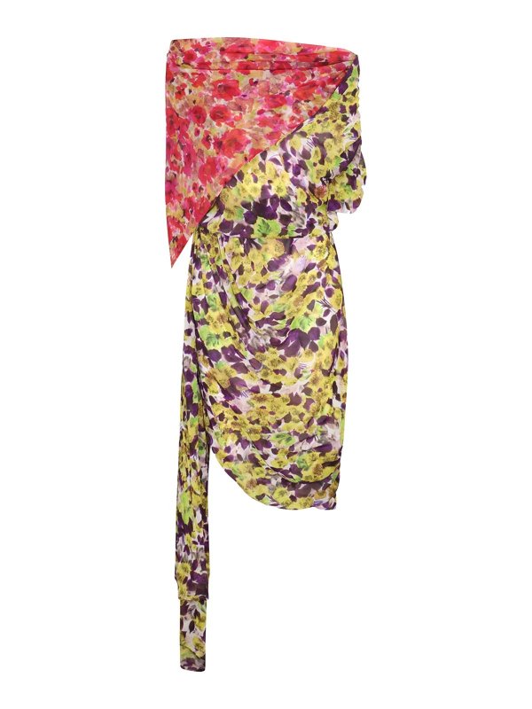 DRIES VAN NOTEN: Robe longueur genou online - Robe Au Genou - Jaune