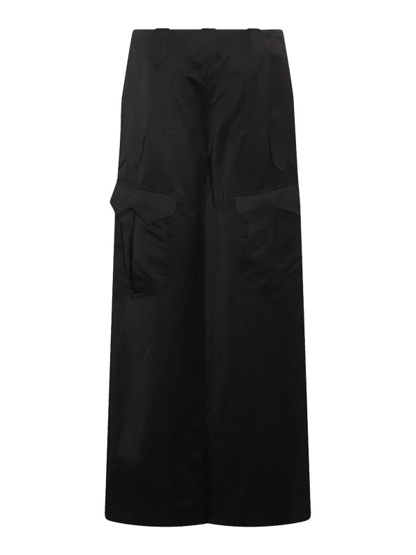 TOM FORD: Knee length skirts & Midi - Black Viscose And Linen Blend Long Skirt