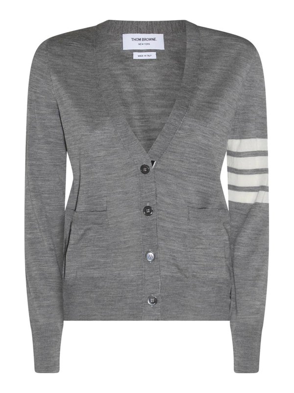 THOM BROWNE: Cardigans - Cardigan - Gris
