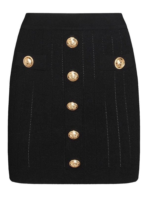 Balmain Black Viscose Mini Skirt - Black - Women