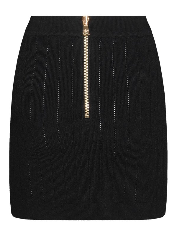 Balmain: Knee length skirts & Midi online - Black Viscose Mini Skirt