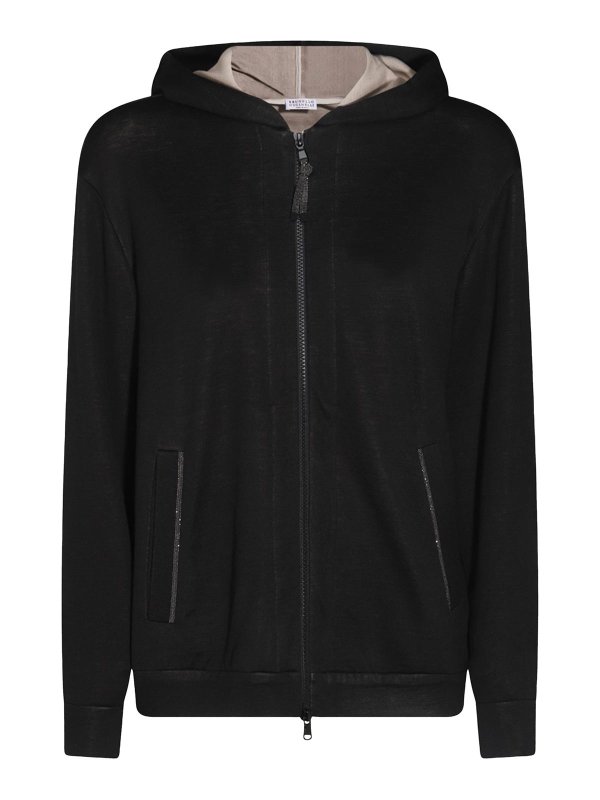 BRUNELLO CUCINELLI: Sweatshirts & Sweaters - Black Cotton Sweatshirt