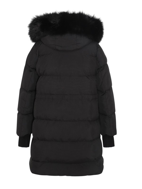 MOORER: padded jackets online - Black Wool Down Jacket