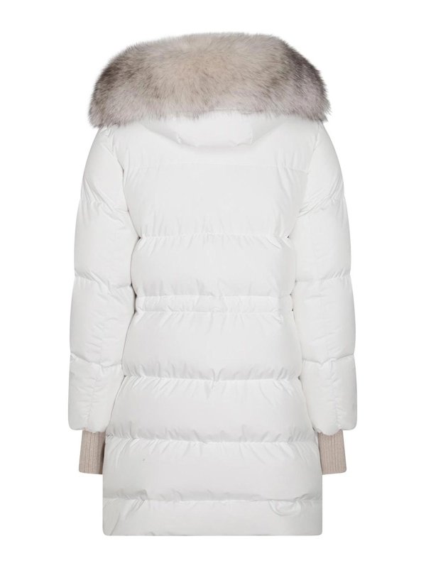MOORER: padded jackets online - White Wool Down Jacket