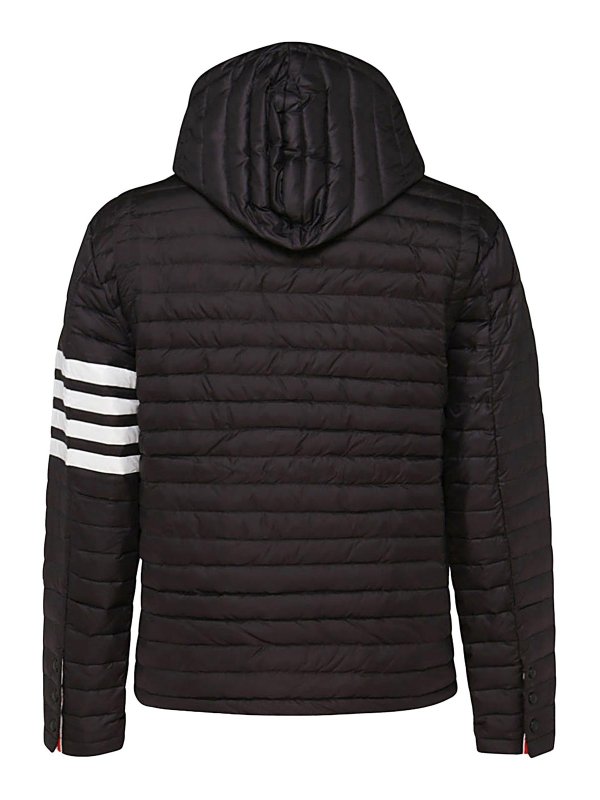 THOM BROWNE: padded jackets online - Black And White Down Jacket