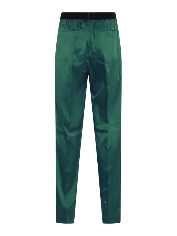 TOM FORD: pantaloni casual online - Pantaloni in misto seta verde