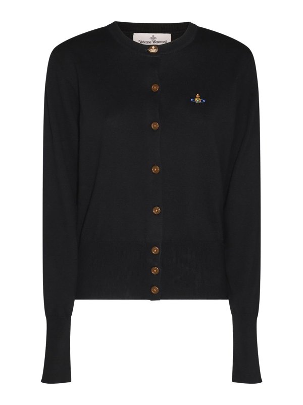 VIVIENNE WESTWOOD: cardigans - Black Cotton Cardigan