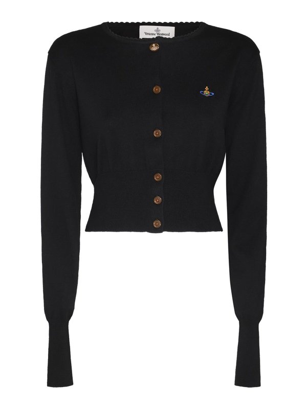 VIVIENNE WESTWOOD: cardigans - Black Cotton Cardigan