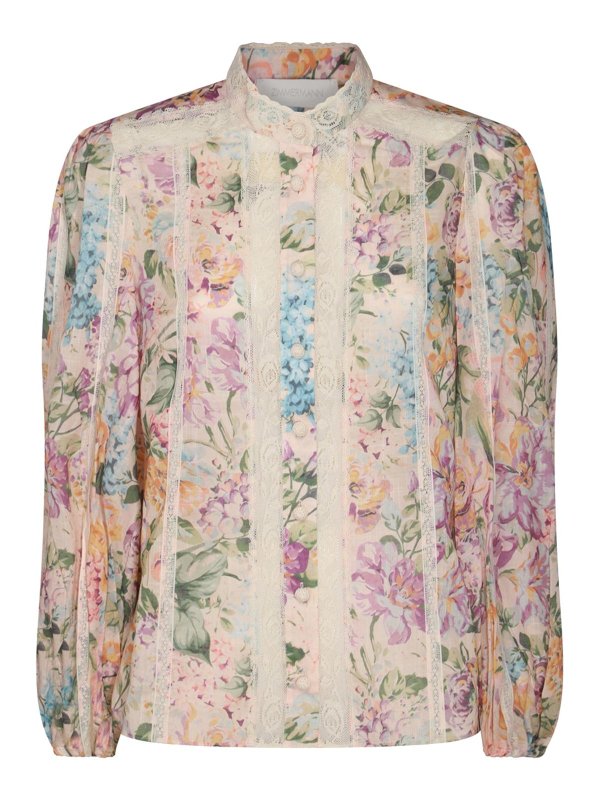 ZIMMERMANN: Tops & Tank tops - Multicolor Linen Top