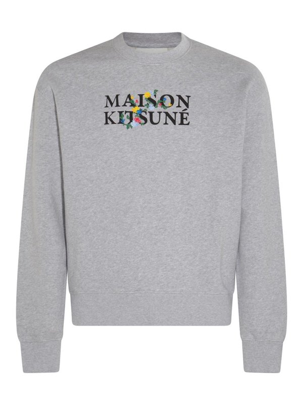 MAISON KITSUNÉ: Sweatshirts & Sweaters - Flower Lettering sweatshirt
