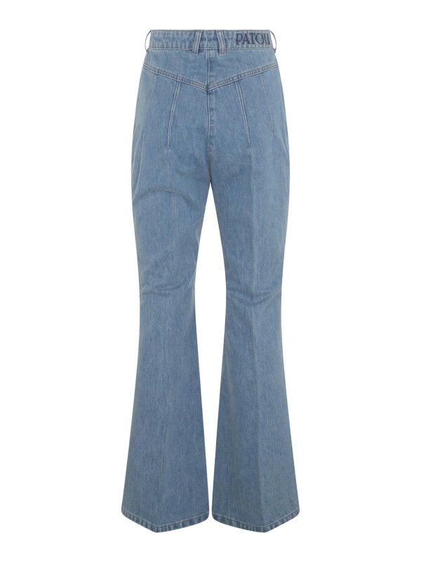 PATOU: straight leg jeans online - Light Blue Cotton Jeans