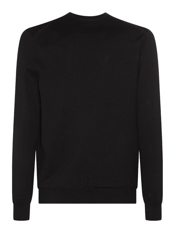 FRED PERRY: maglia collo rotondo online - Maglione nero in misto cotone-lana