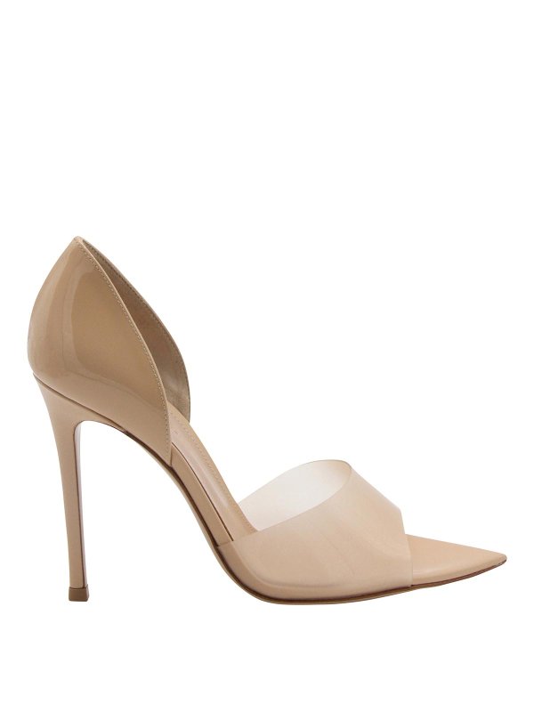 Gianvito Rossi: sandals - Nude Leather And Pvc Bree Sandals