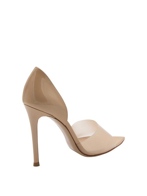 Gianvito Rossi: sandals online - Nude Leather And Pvc Bree Sandals