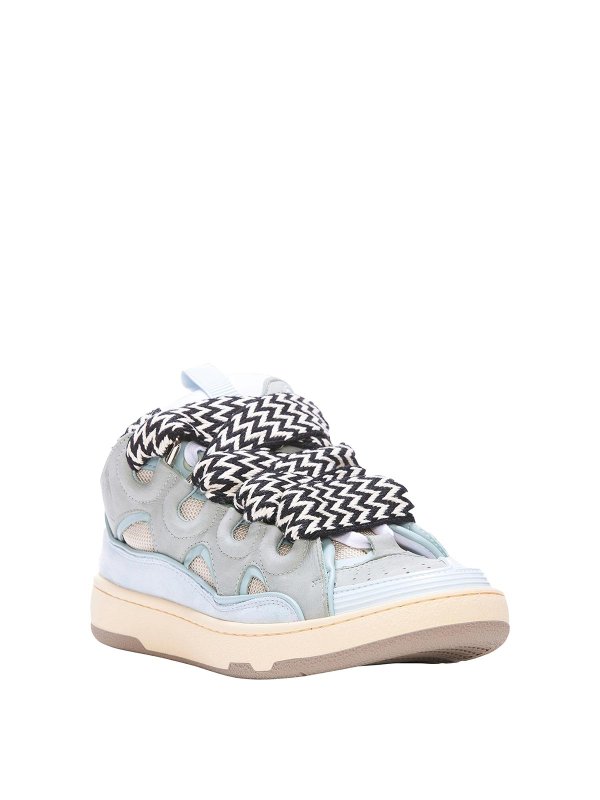 LANVIN: sneakers online - Sneakers Curb in pelle azzurra