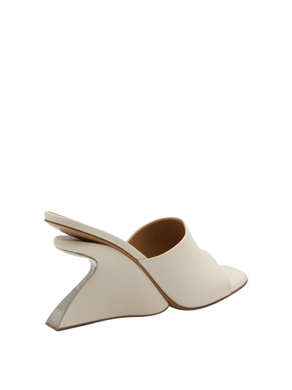 OFF-WHITE: sandals online - Cream Leather Jug Sandals