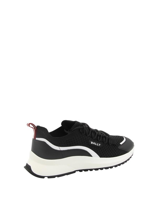 BALLY: sneakers online - Sneakers In Tela E Pelle Nera E Bianca